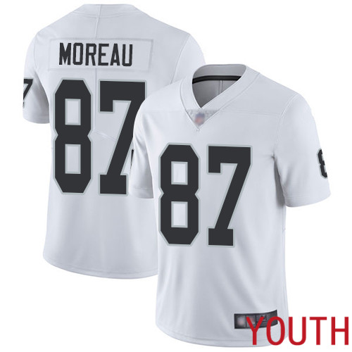 Oakland Raiders Limited White Youth Foster Moreau Road Jersey NFL Football #87 Vapor Untouchable Jersey->youth nfl jersey->Youth Jersey